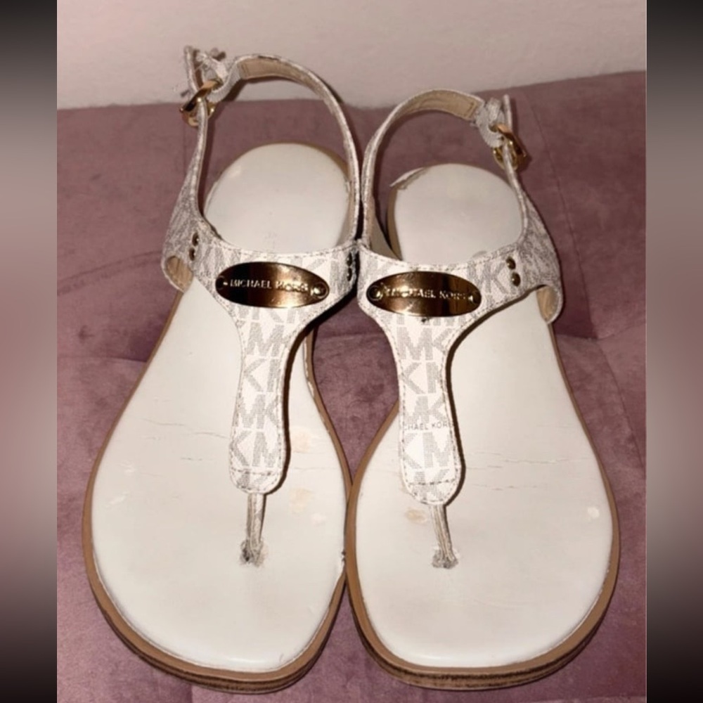 Michael Kors Cream and Gold Sandals